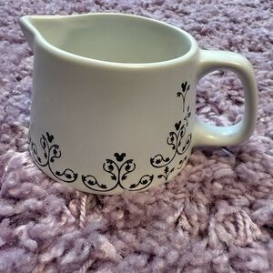 Disney White and Black Floral Ceramic Creamer